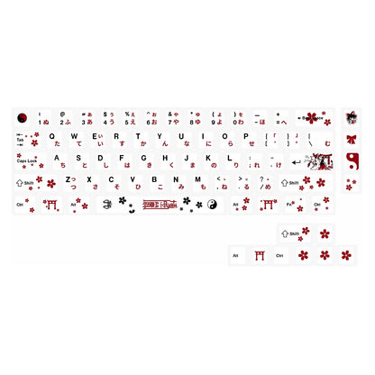 Touhou Project, Hakurei Reimu Theme Design Set Anime Game Personalized Keycaps Original Factory Height PBT Compatible 60 63 64 65 68 75 87