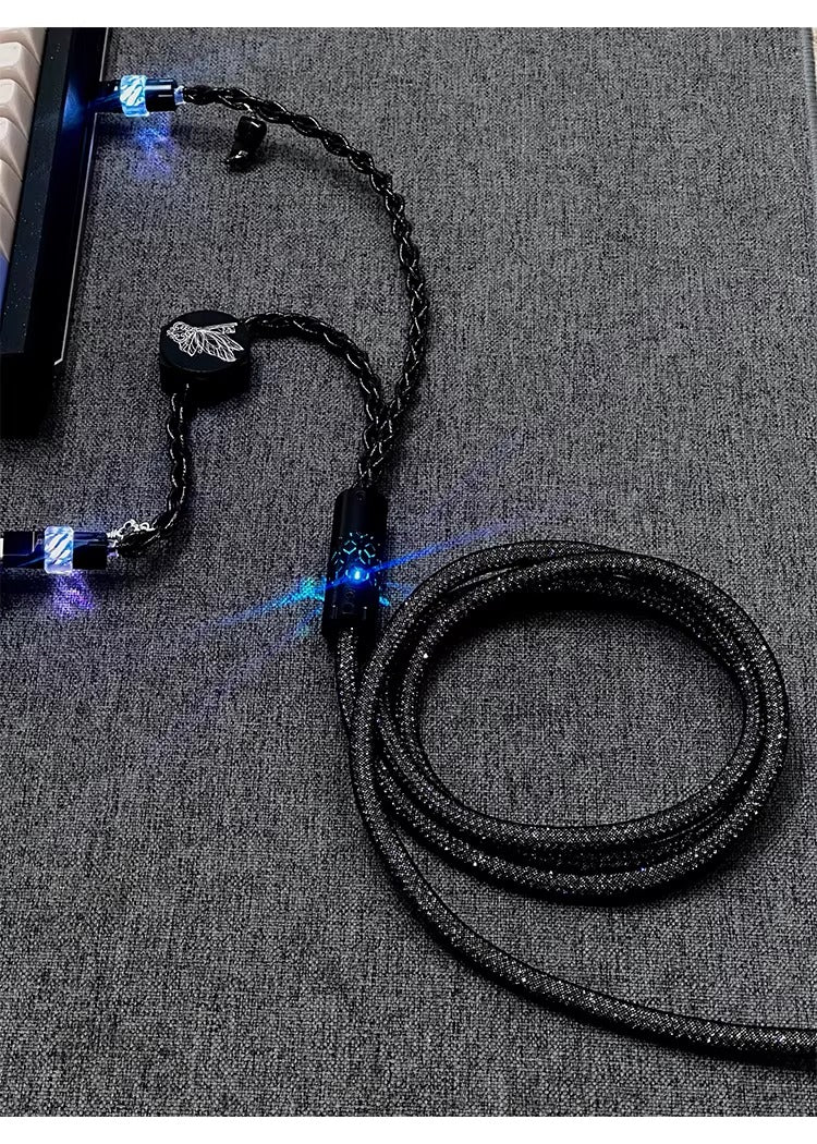 Independent induction magnetic switch light, one to two dual Type-C, 8k gaming cable, keyboard customization, manual data cable