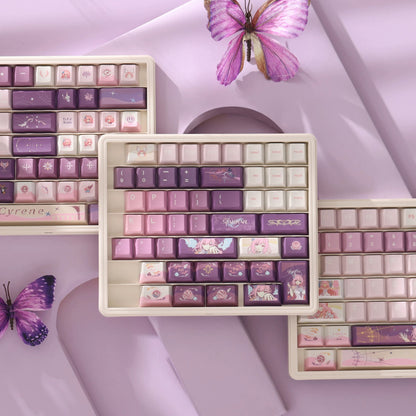 Honkai: Star Rail series, Cyrene theme, original high PBT material keycaps, full five sided thermal sublimation process mechanical keyboard custom set keycaps