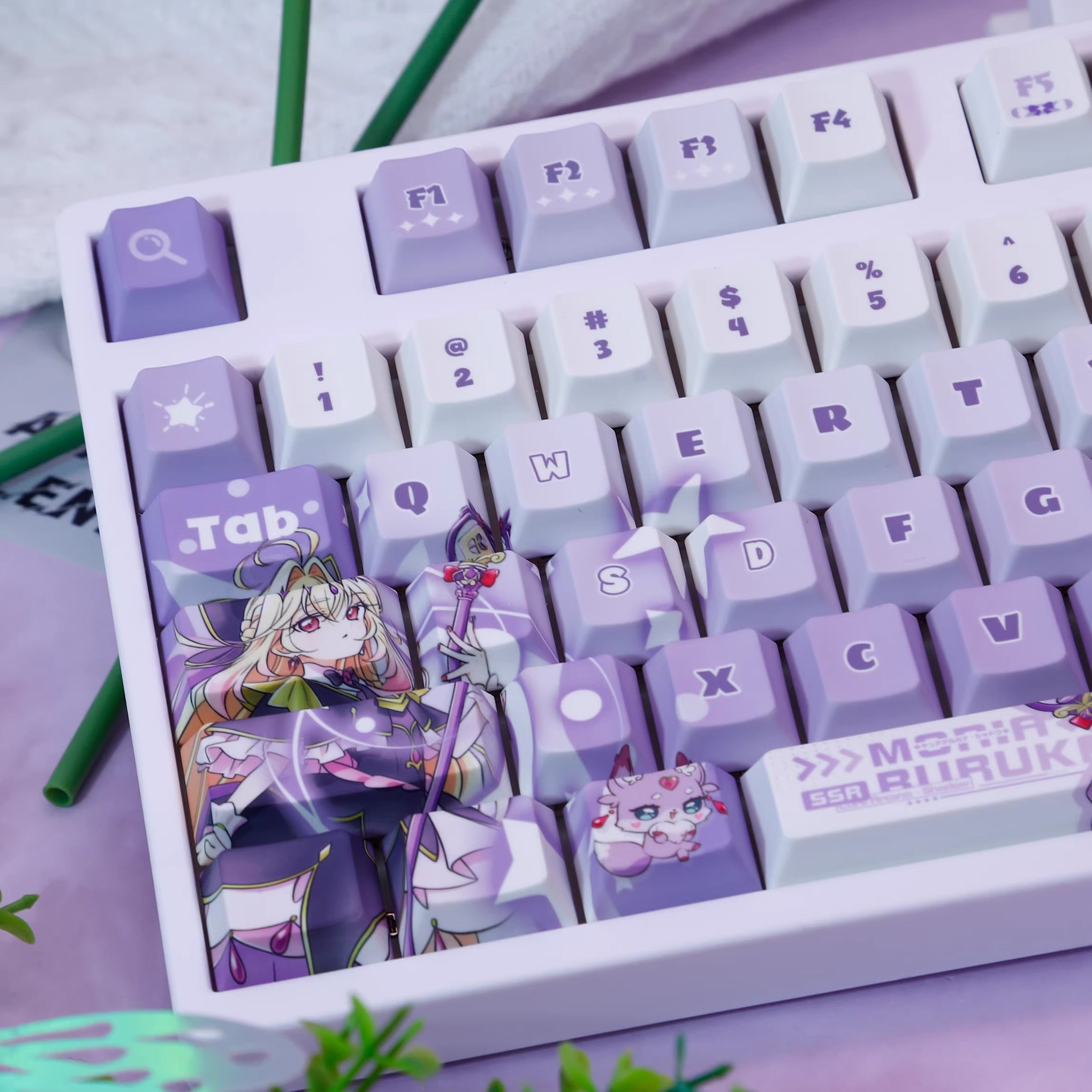 Star Detective Precure! Cure Arcana Shadow Theme Design Keycap, Decorative Keycap Set PBT anime Animation Keycap Mechanical Keyboard Personalized Keycap