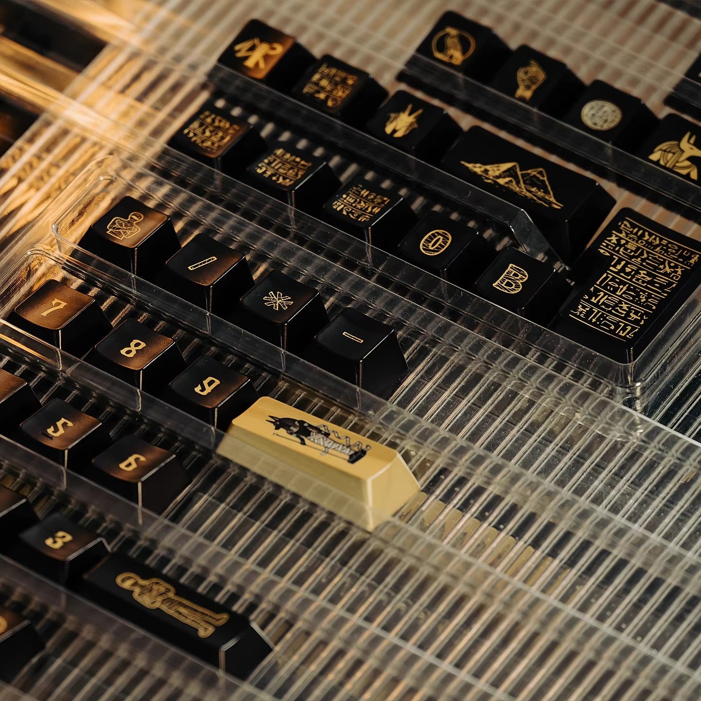 Mysterious Egypt, Metal Gloss PBT Material Personalized Keycap Set, Mechanical Keyboard Theme Design Decorative Keycap Set