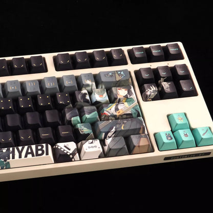 Zenless Zone Zero series, Hoshimi Miyabi theme, PBT material personalized keycap set, anime keycap culture peripheral mechanical keyboard decoration keycaps