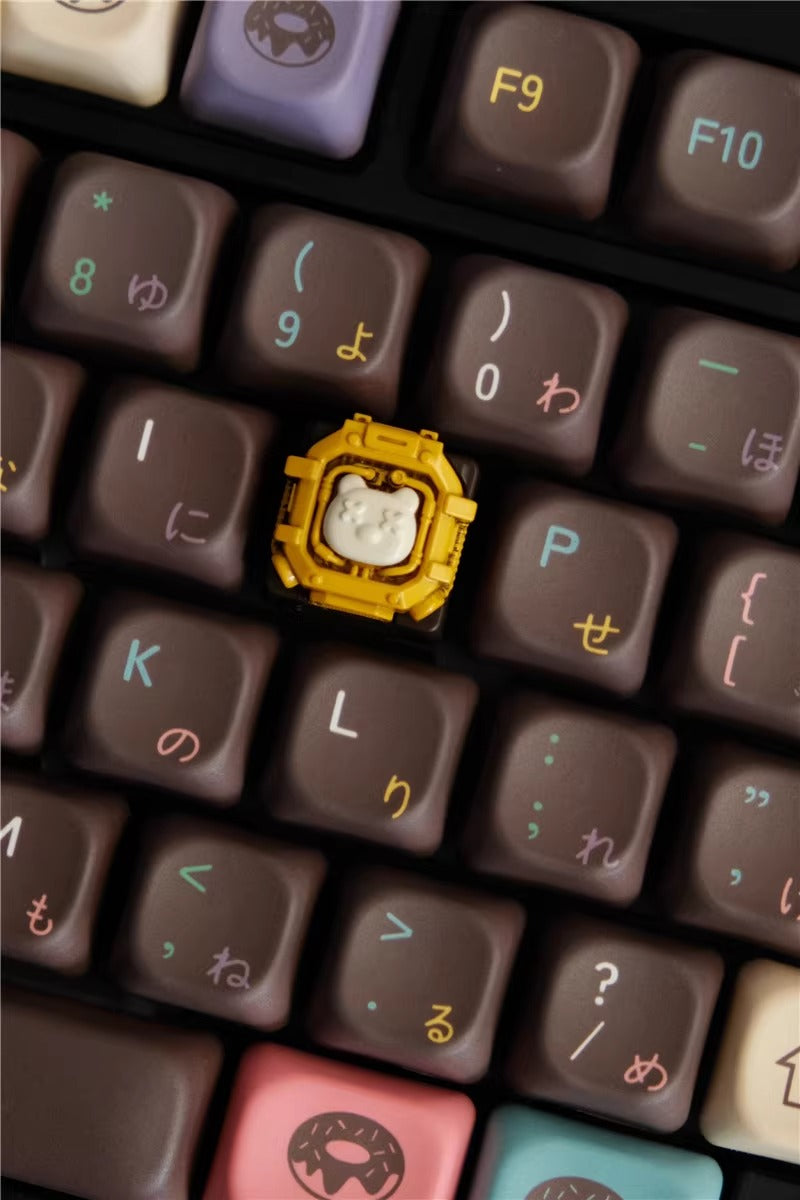 Space capsule themed design, personalized keycap, mechanical keyboard decoration, keycap resin coating, cute and cool mechanical style, mecha style keycap.
