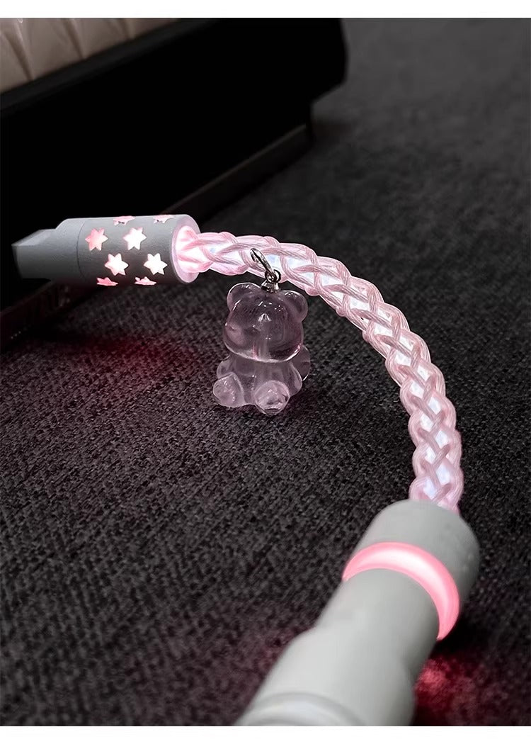 Pink purple single crystal copper, customized manual data cable for aviation plug mechanical keyboard, 8k return rate personalized keyboard cable