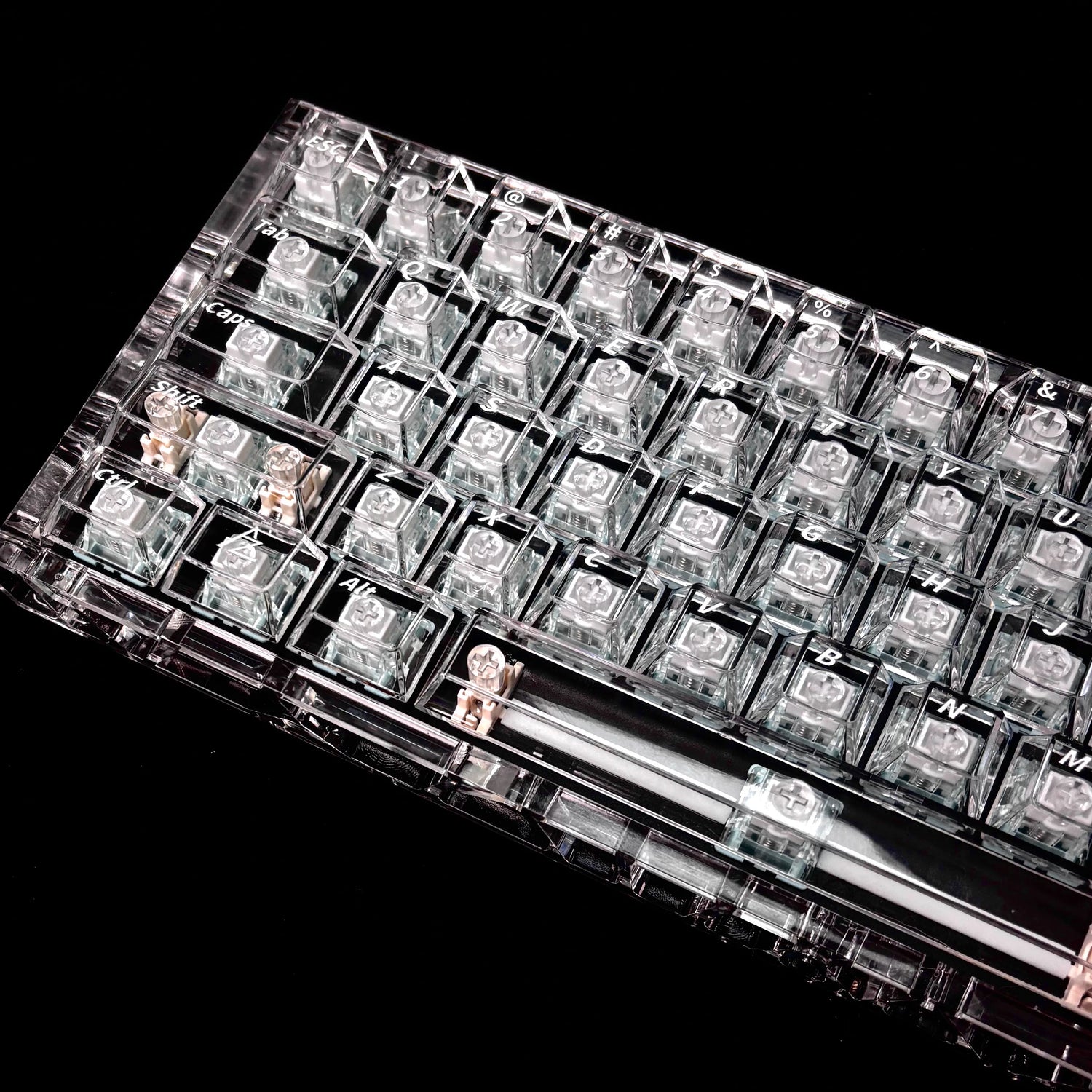 Crystal clear ice effect set with personalized keycaps, natural elements, simple and fashionable mechanical keyboard decoration keycap set