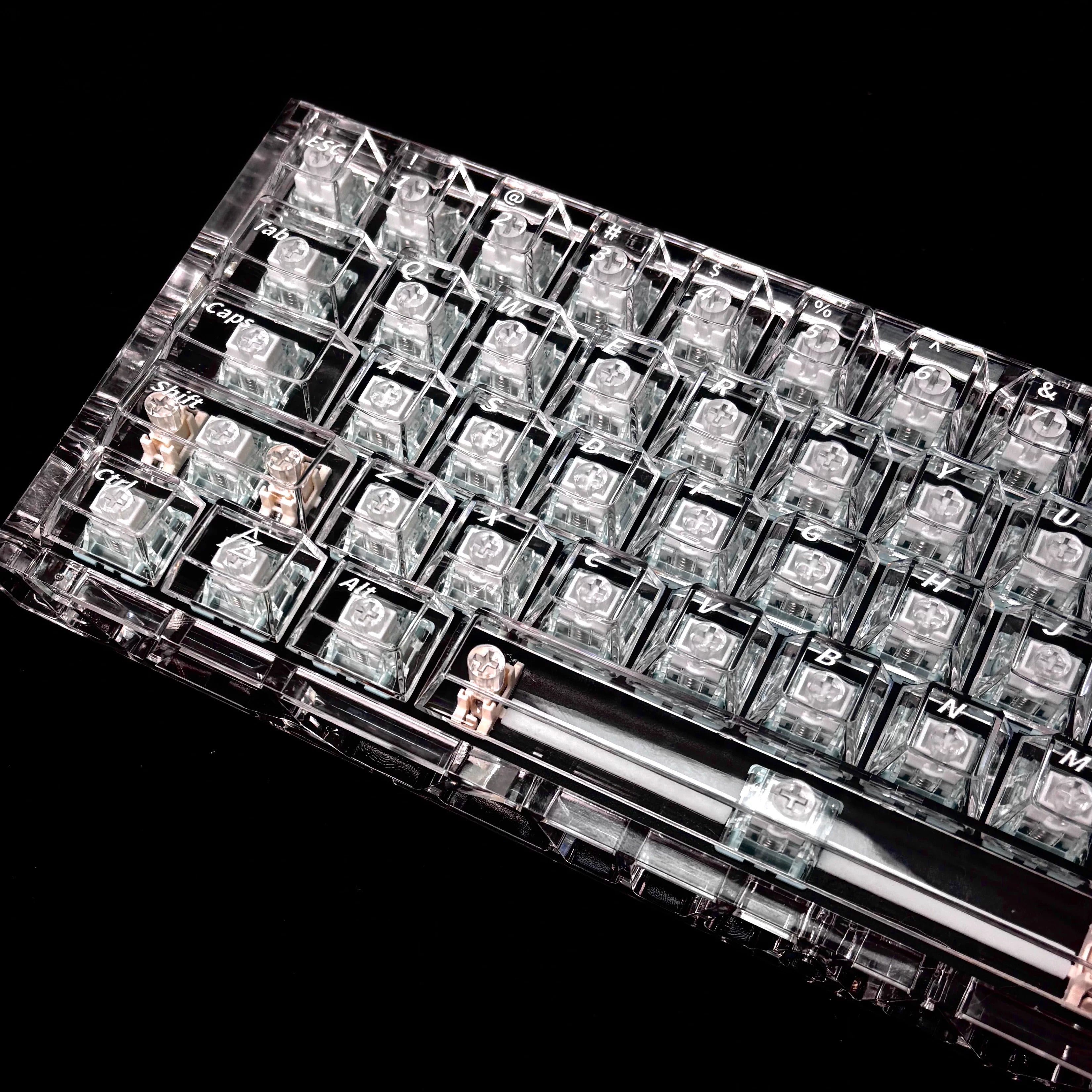 Crystal clear ice effect set with personalized keycaps, natural elements, simple and fashionable mechanical keyboard decoration keycap set