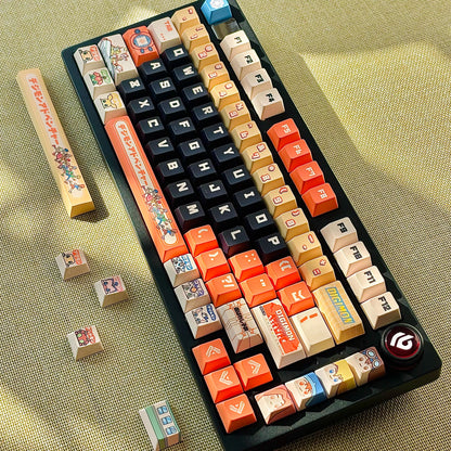 Digimon Theme Series, PBT material, sublimation technology, animation cartoon decoration keycap set