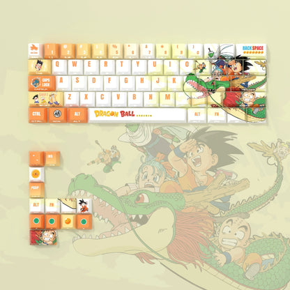 Dragon Ball Theme PBT material personalized keycap set, anime cultural creative decoration keycap set, compatible with 61/64/68/75/84/87/104 mechanical keyboard