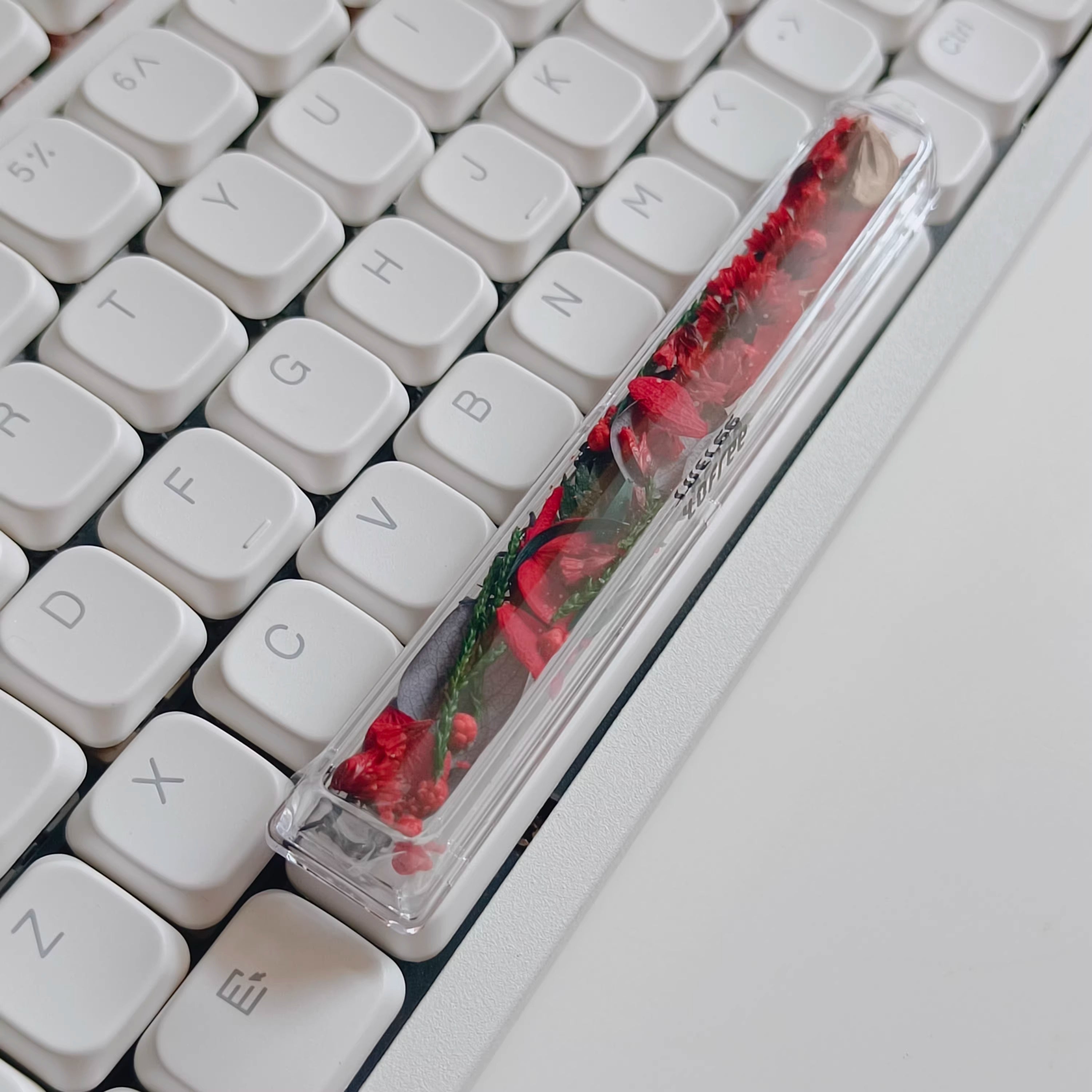 Natural Plant Specimen Eternal Flower Series, Lofree, 6.25U Crystal drops of glue Spacebar, Art Decorative Keycaps.