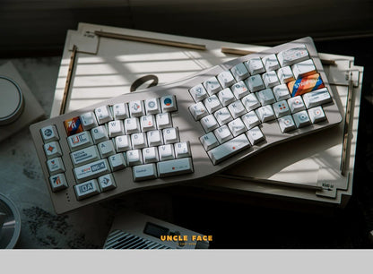 Starfield themed design, creative keycap set, PBT material personalized keycap set, mechanical keyboard replacement decorative keycaps, compatible with 61/64/68/75/84/87/104 key mechanical keyboard
