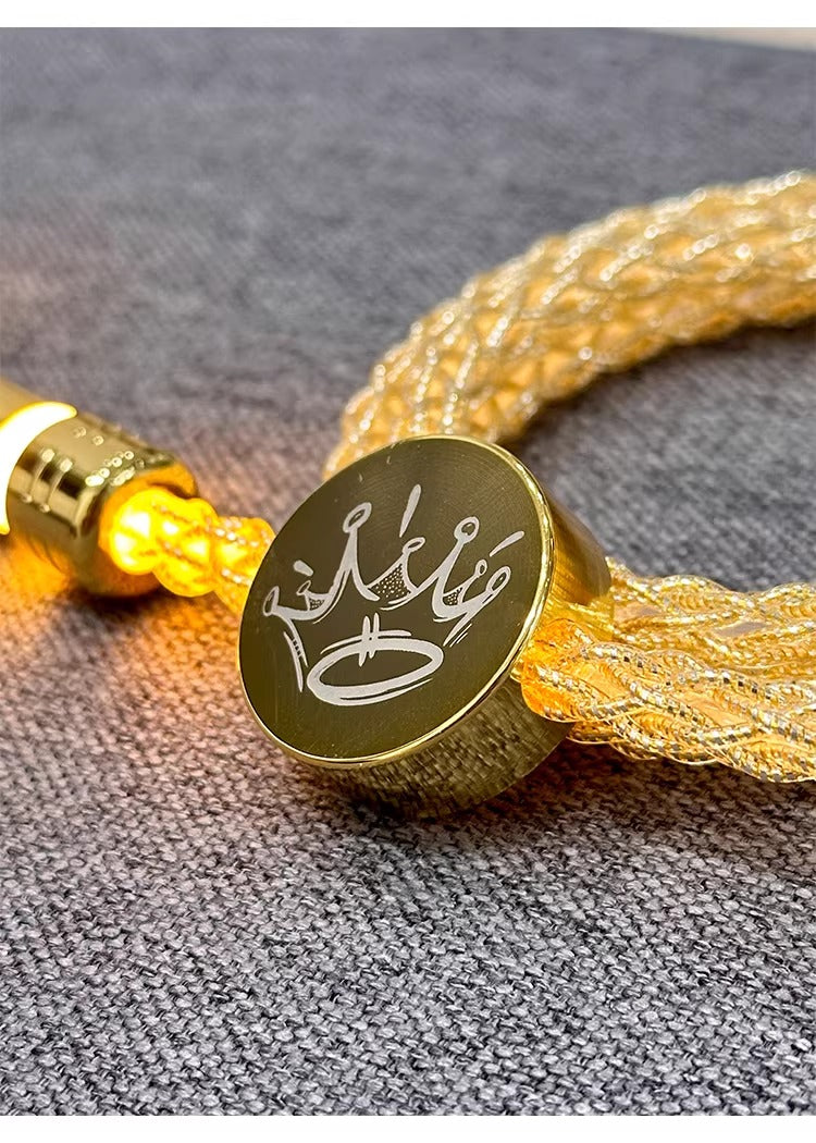 Single crystal copper overall luminous gold/warm light aviation plug customized mechanical keyboard manual data cable