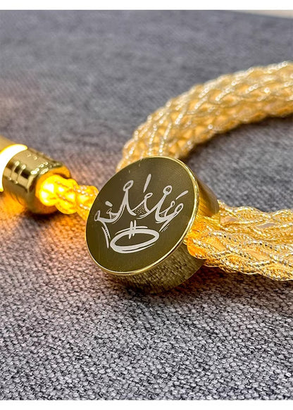 Single crystal copper overall luminous gold/warm light aviation plug customized mechanical keyboard manual data cable