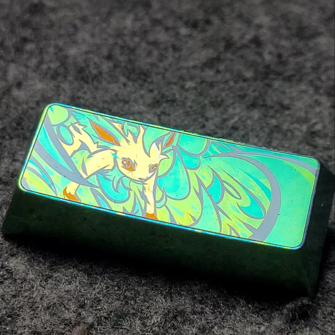Leafeon theme, 2.25 U Enter key titanium alloy personalized keycap, cartoon anime creative keycap, mechanical keyboard decorative keycap