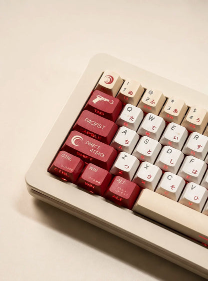 Nishikigi Chisato, Lycoris Recoil Theme PBT material personalized key cap set, animation game culture creative decoration key cap set, compatible with 61/64/68/75/84/87/104 key mechanical keyboard