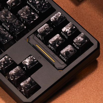 Carbon fiber patterned keycap translucent keycap set, PBT material, heat sublimation process, simple and personalized patterned keycap set, customized decorative keycap set
