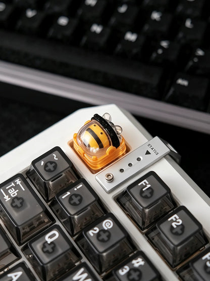 Skeleton Space Man Machine Gun Soldier Personalized Keycaps, Original Design Resin Material Mechanical Keyboard Decorative Keycaps, Cartoon Art Keycaps