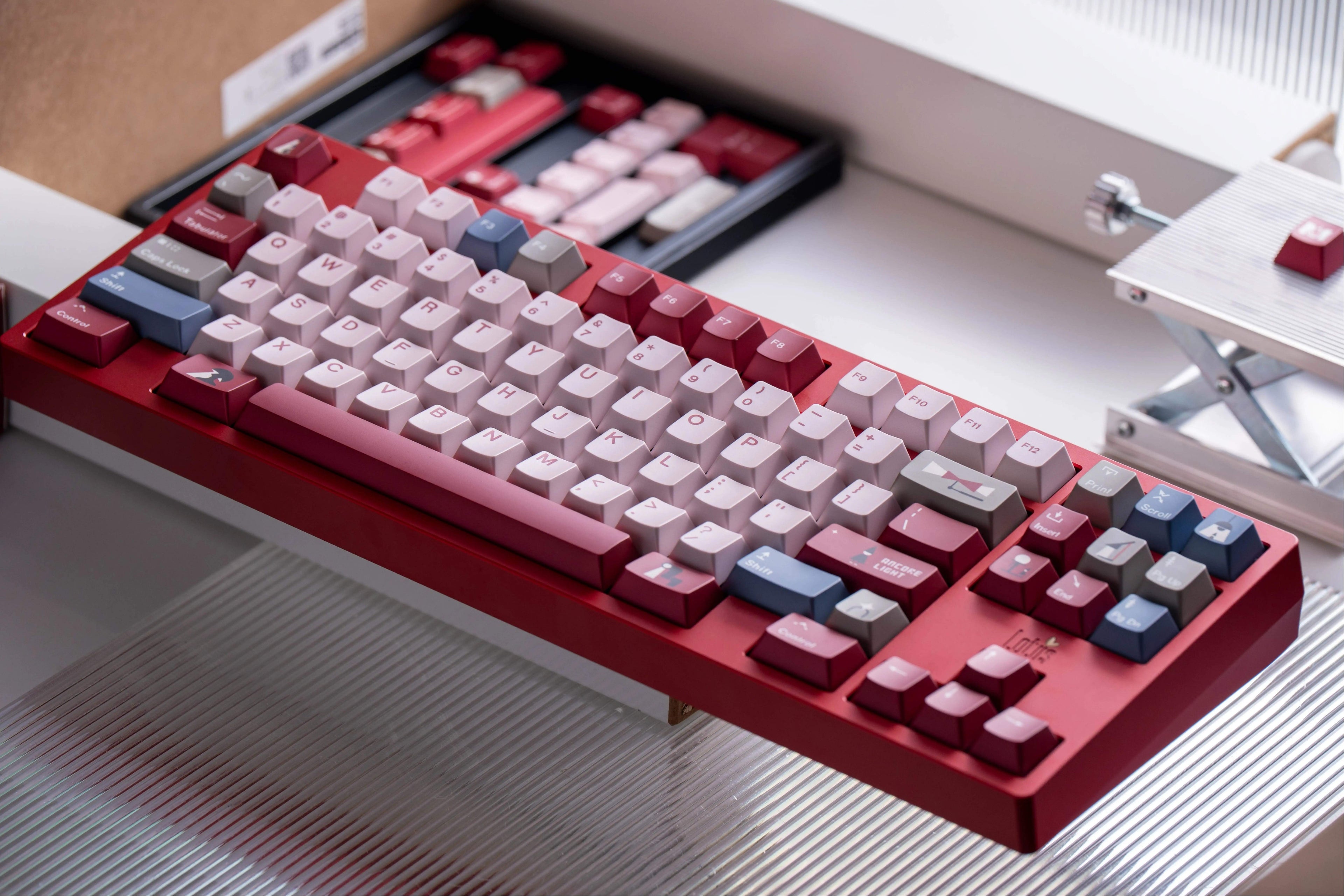 Monument Valley, ANCORE LIGHT themed personalized keycap set, soft gloss metallic pink factory high sublimation process keycaps, fully supplemented