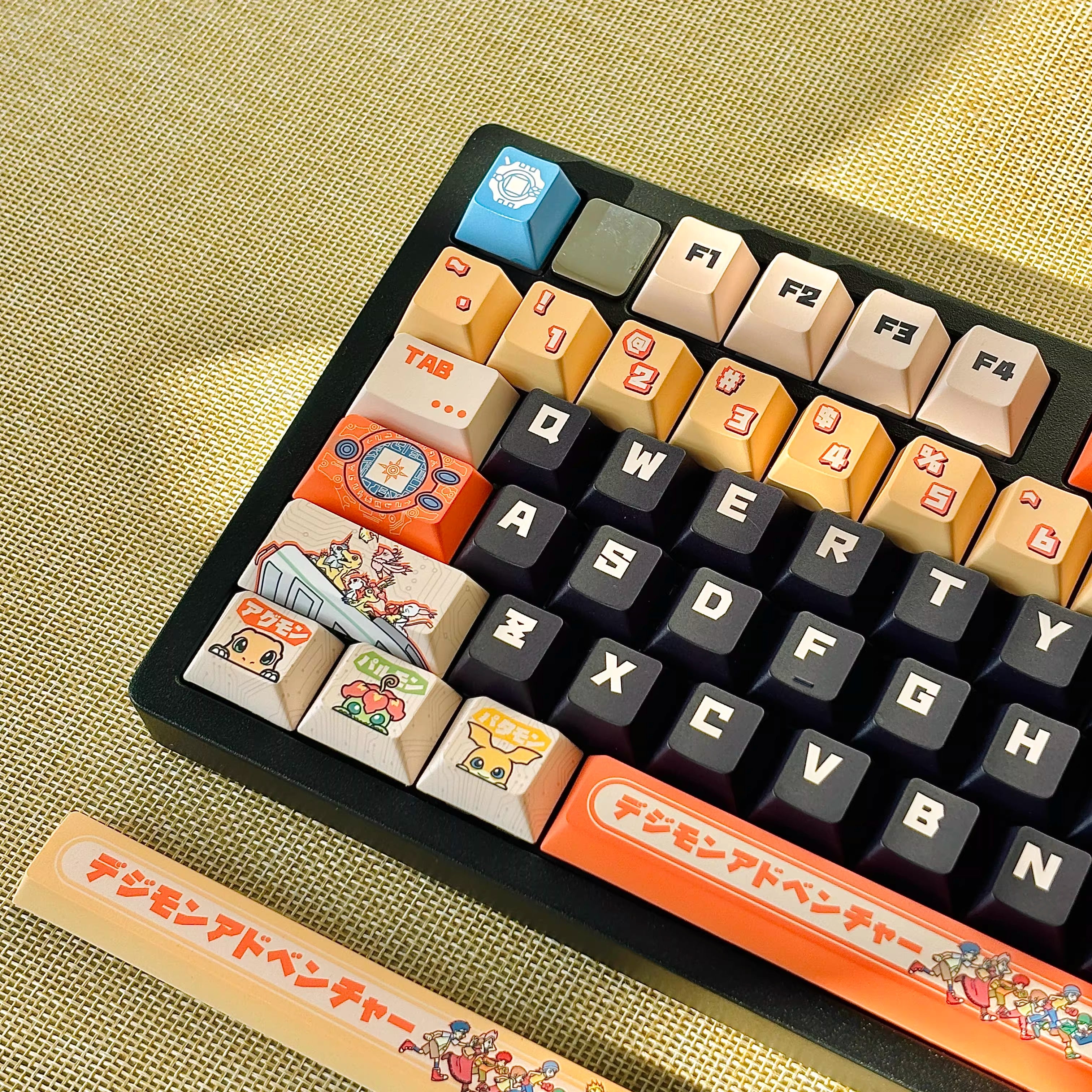 Digimon Theme Series, PBT material, sublimation technology, animation cartoon decoration keycap set