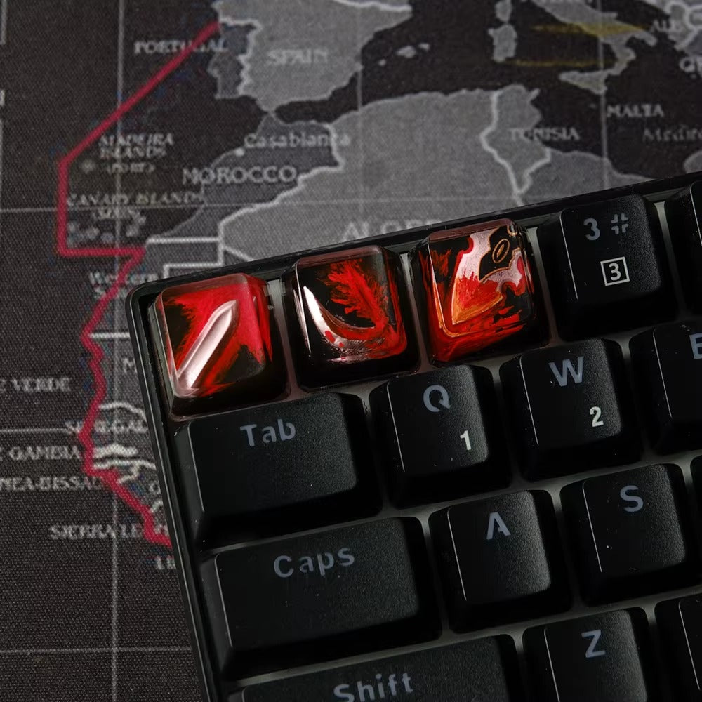World of Warcraft series, warrior skill themed crystal resin artisankeycaps, game culture creative peripheral resin decorative keycaps
