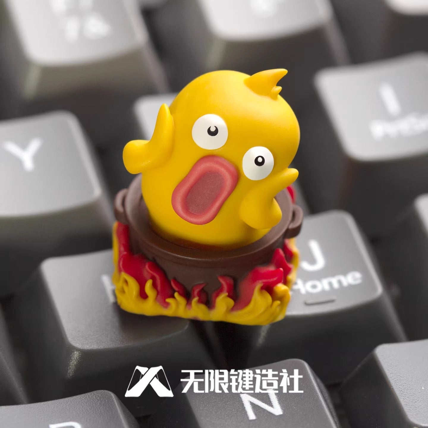 Screaming hot pot chicken, multi-color resin molding, personalized handmade keycaps, artistic craftsmen decorating keycaps