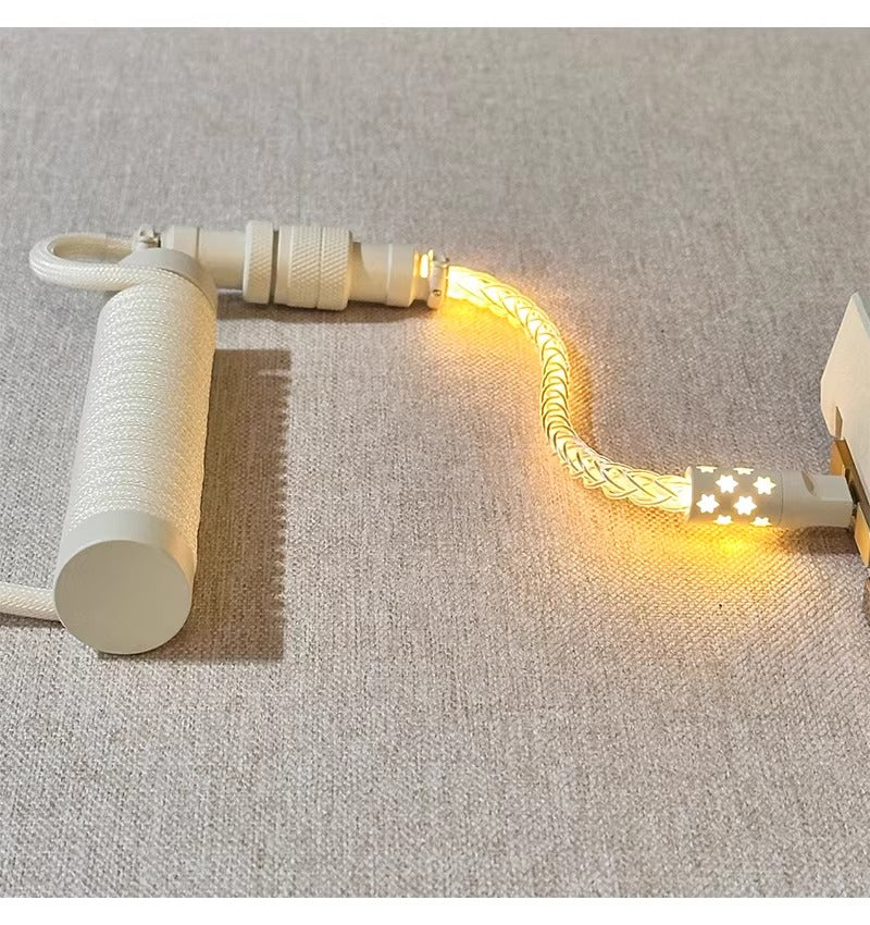 Three segment illuminated aviation plug cable customized keyboard cable 8k customized keyboard data cable
