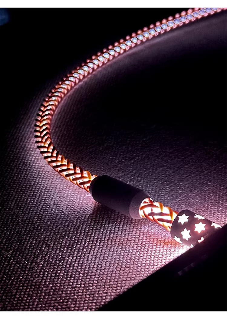 Basic overall luminous single-crystal copper mechanical keyboard customized manual data cable, luminous data cable