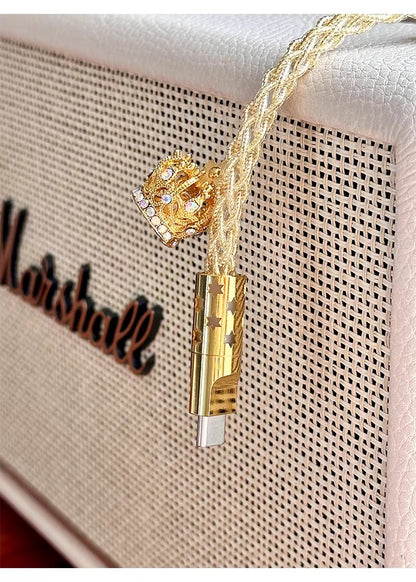 Single crystal copper overall luminous gold/warm light aviation plug customized mechanical keyboard manual data cable