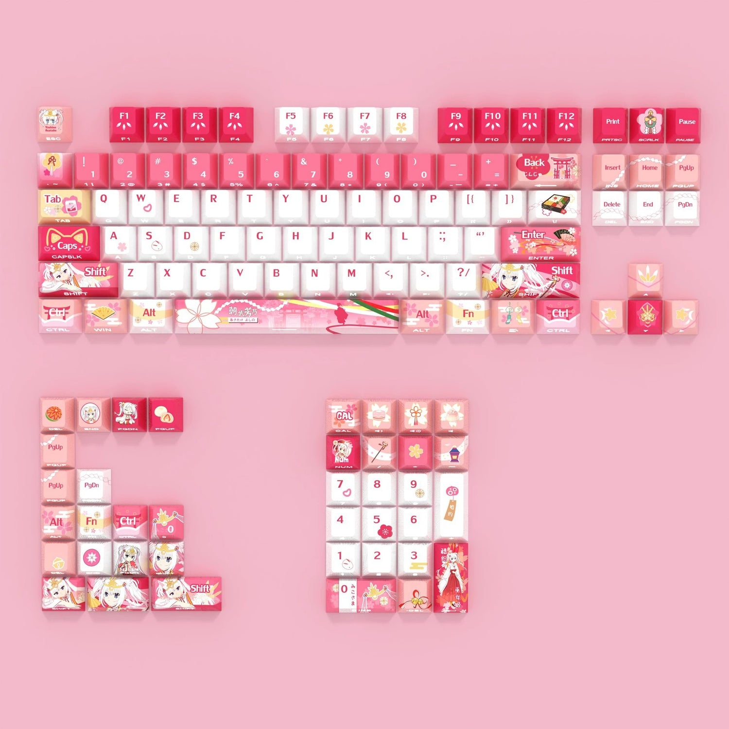 Senren*Banka Theme Keycap Set, PBT Material Personalized Keycap Set, Anime Game Culture Creative Decorative Keycap Set, Compatible with 61/64/68/75/84/87/104 Key Mechanical Keyboard