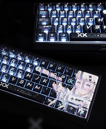 CSGO Printed collection girl, PBT+PC material personalized key cap set, girl anime theme decorative key cap set