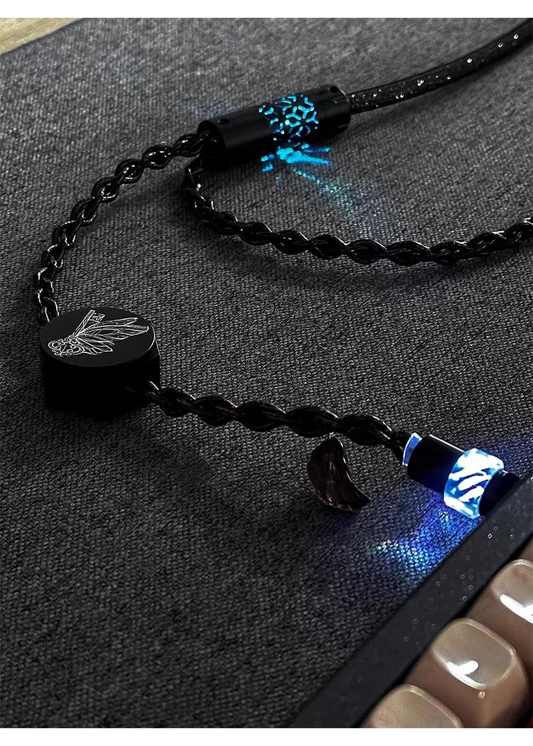 Independent induction magnetic switch light, one to two dual Type-C, 8k gaming cable, keyboard customization, manual data cable