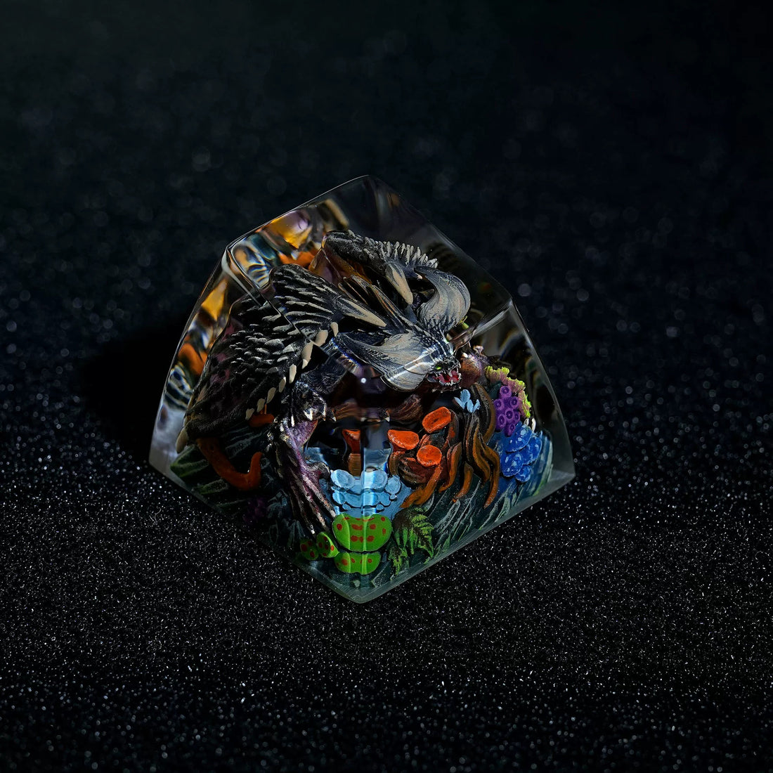 Monster Hunter, Nergigante, 1U crystal resin personalized keycaps, anime, gaming, cultural and creative peripheral products, mechanical keyboard decoration keycaps