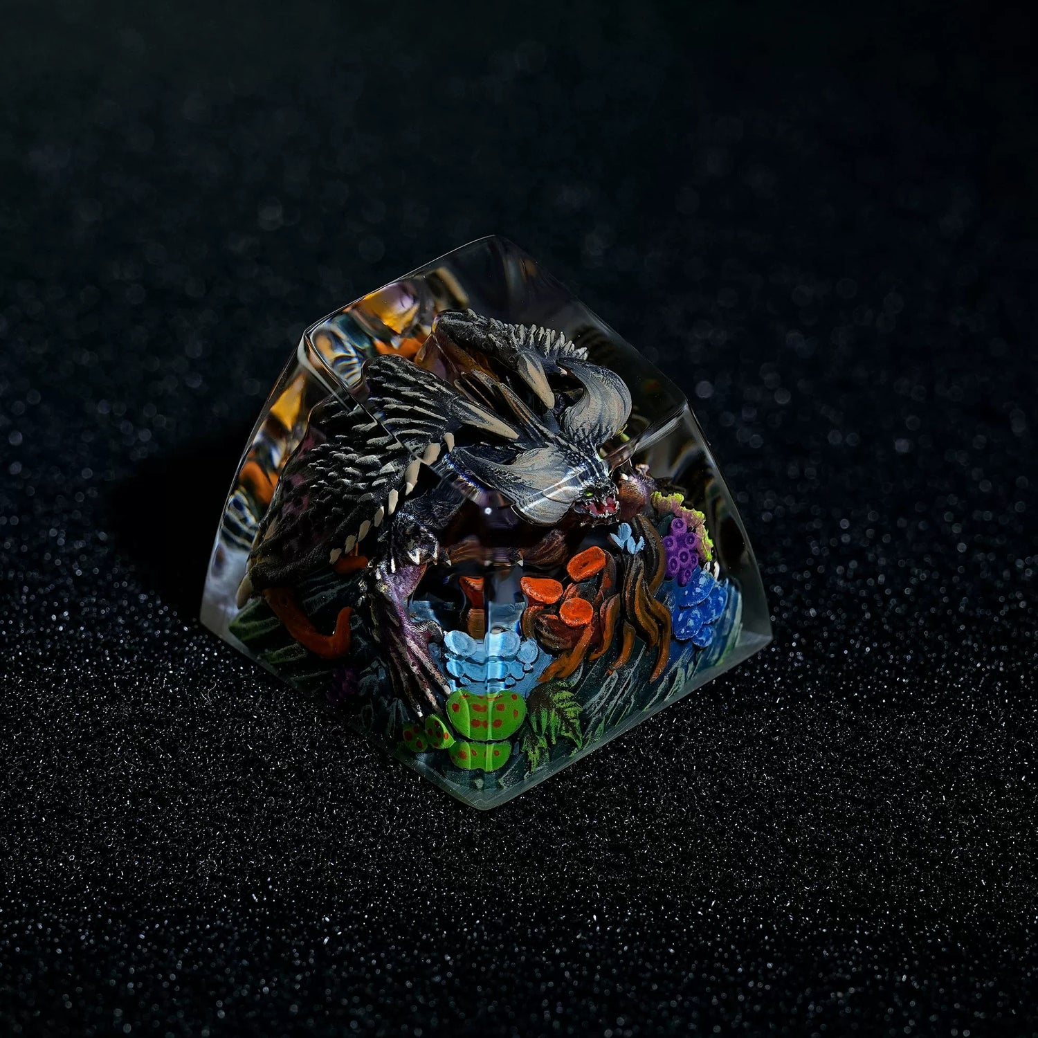 Monster Hunter, Nergigante, 1U crystal resin personalized keycaps, anime, gaming, cultural and creative peripheral products, mechanical keyboard decoration keycaps