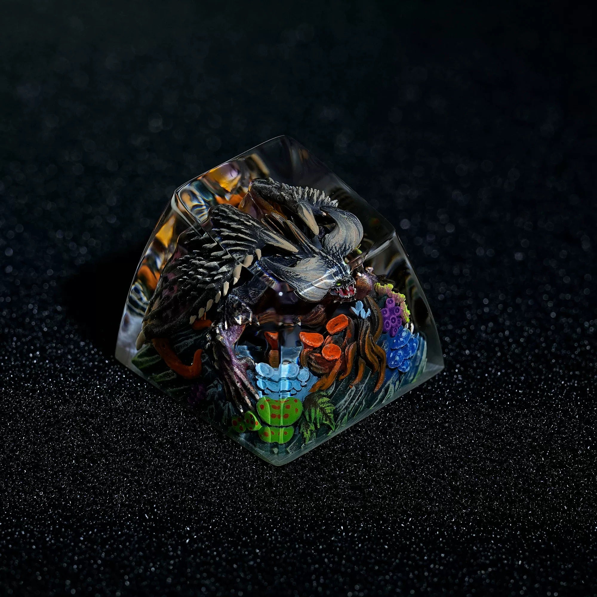 Monster Hunter, Nergigante, 1U crystal resin personalized keycaps, anime, gaming, cultural and creative peripheral products, mechanical keyboard decoration keycaps