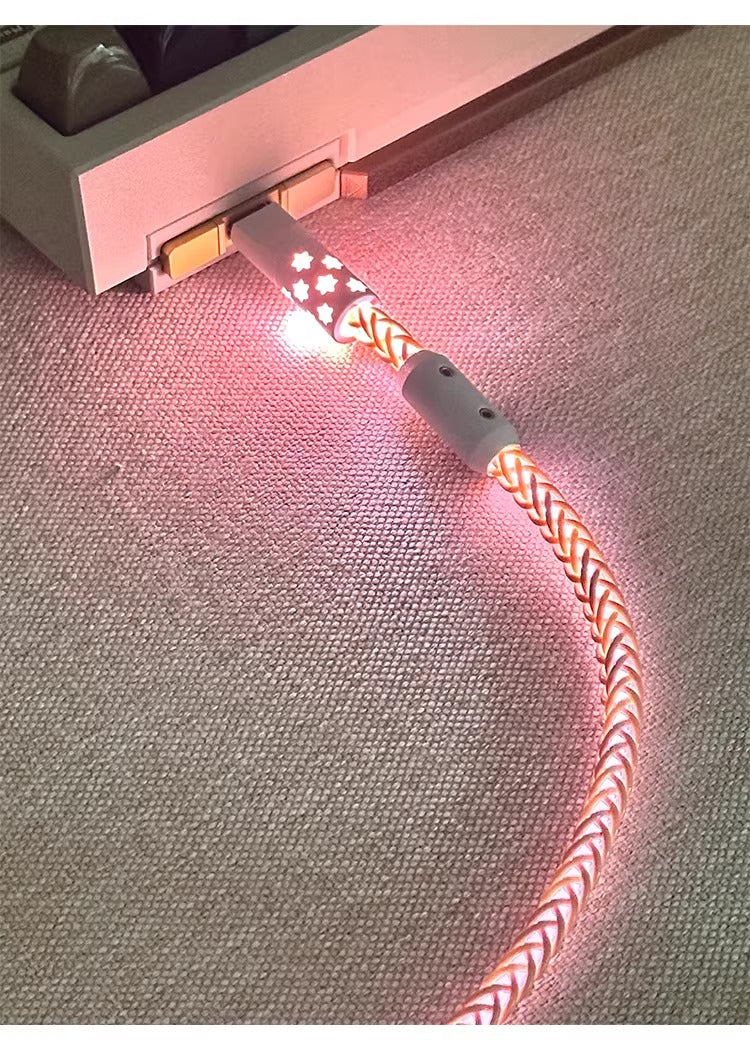 Basic overall luminous single-crystal copper mechanical keyboard customized manual data cable, luminous data cable