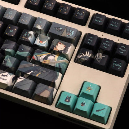 Zenless Zone Zero series, Hoshimi Miyabi theme, PBT material personalized keycap set, anime keycap culture peripheral mechanical keyboard decoration keycaps