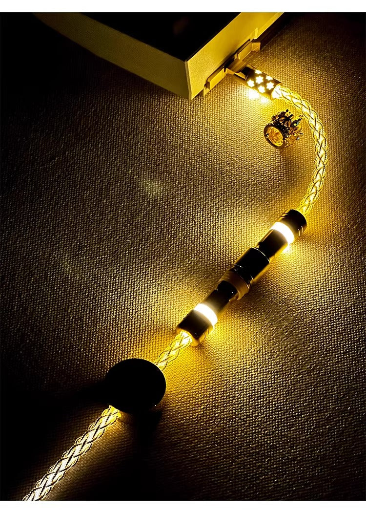 Single crystal copper overall luminous gold/warm light aviation plug customized mechanical keyboard manual data cable