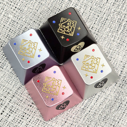 12 Constellation Aluminum Alloy Keycaps with Anodized Enamel Color Craft Metal Personalized Keycaps, Mechanical Keyboard Decorative Keycaps, Constellation Divination Cultural Creative Products.