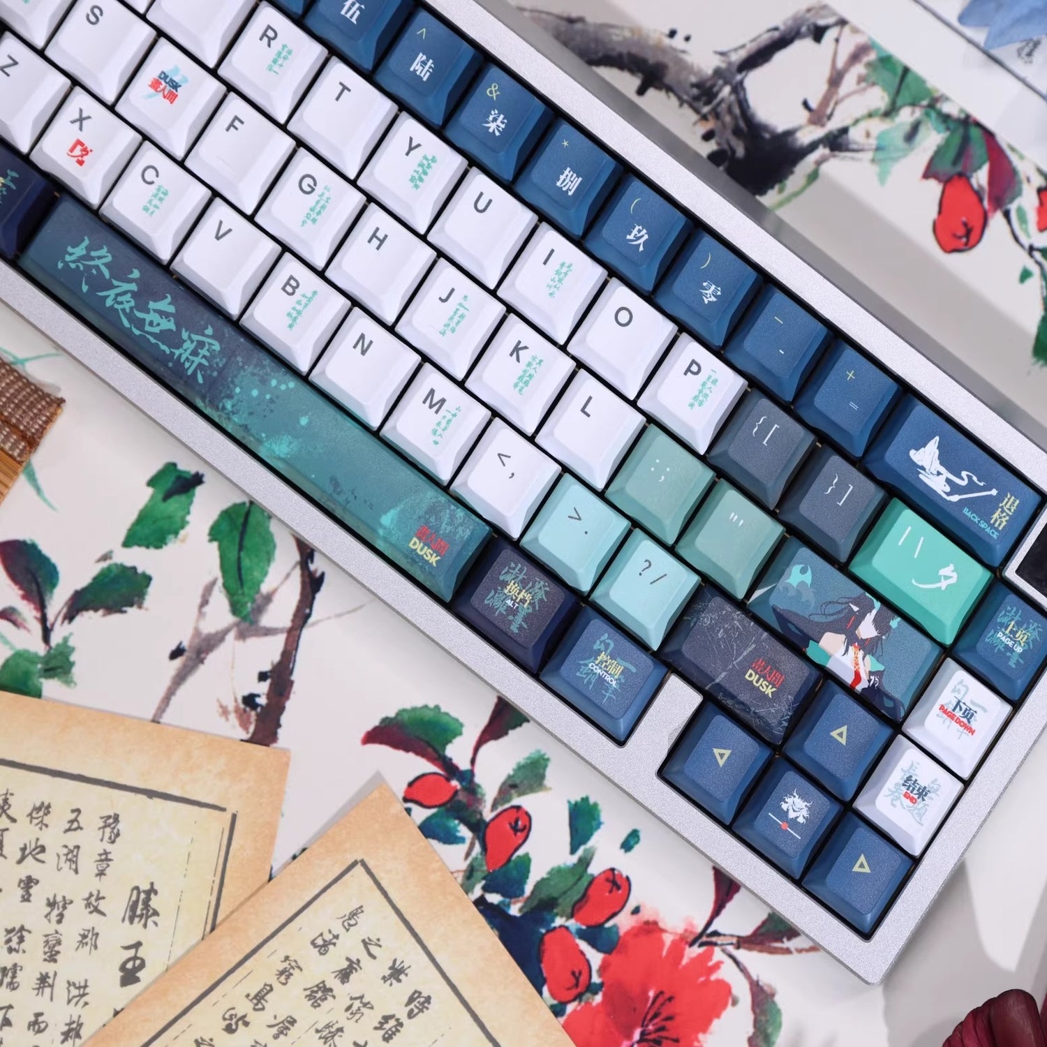Arknights series,Dusk theme, custom set personalized keycap series, PBT material, compatible with 61/64/68/75/84/87/104 mechanical keyboard keycap set