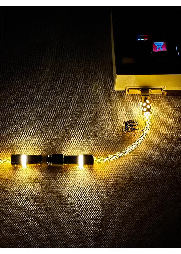 Single crystal copper overall luminous gold/warm light aviation plug customized mechanical keyboard manual data cable