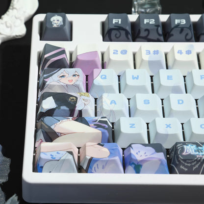 Wandering Witch series, Elaina theme, PBT material personalized keycap set, anime game culture creative decoration keycap set, mechanical keyboard, anime keycap art keycap