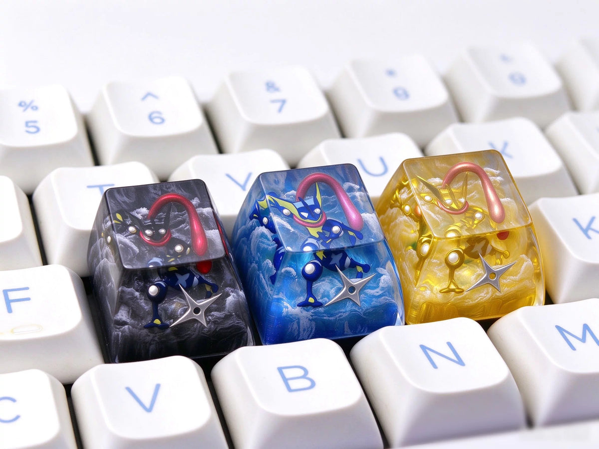 Pok é mon series/ Greninja Crystal Resin Keycaps Original Design Personalized Keycaps, Anime Game Culture Creative Keycaps Mechanical Keyboard Cartoon Decorative Keycaps