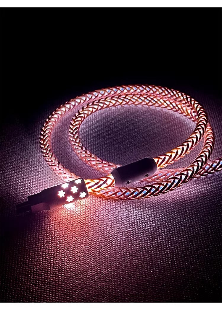 Basic overall luminous single-crystal copper mechanical keyboard customized manual data cable, luminous data cable