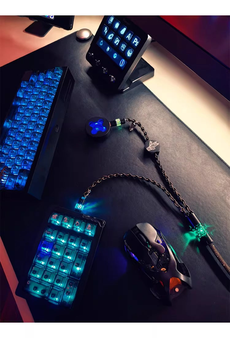 Independent induction magnetic switch light, one to two dual Type-C, 8k gaming cable, keyboard customization, manual data cable