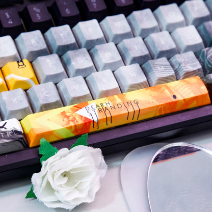 Death Stranding theme, PBT material personalized keycap set, anime keycap culture peripheral mechanical keyboard decoration keycaps， Compatible with 61/64/68/75/84/87/104 key mechanical keyboard keycap set