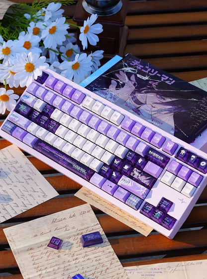 Chainsaw Man series, Reze theme, PBT+PC， Personalized keycap set with sublimation technology