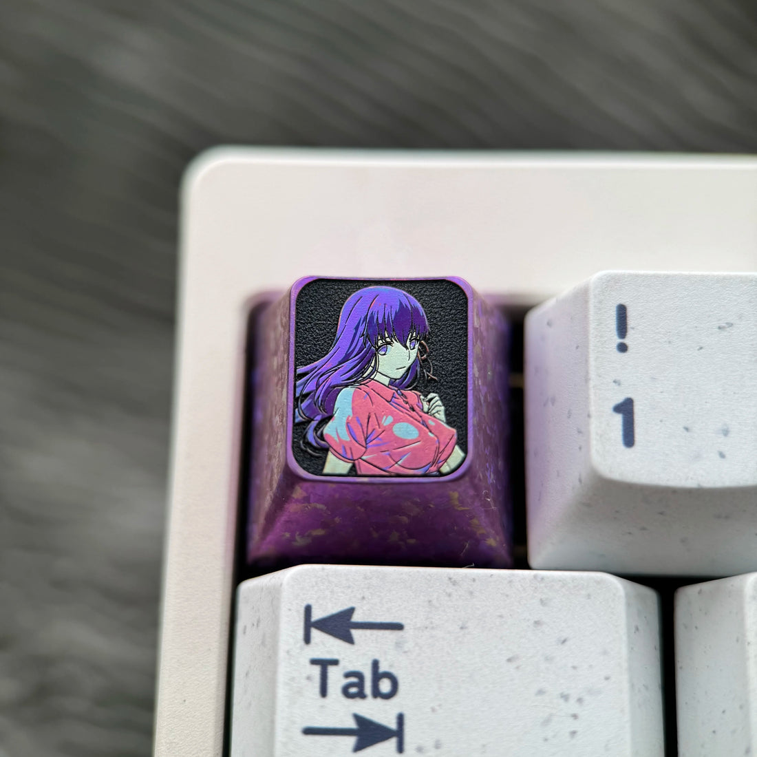 Fate/stay night, Matou Sakura, 1U titanium alloy personalized keycap, anime and game culture creative original factory highly decorative keycap