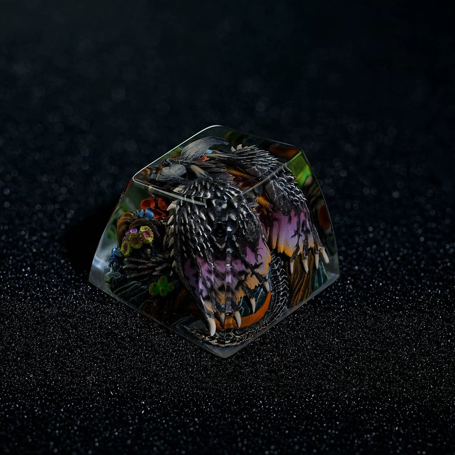 Monster Hunter, Nergigante, 1U crystal resin personalized keycaps, anime, gaming, cultural and creative peripheral products, mechanical keyboard decoration keycaps