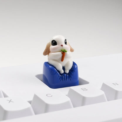 Original design rabbit sofa, clay keycap mechanical keyboard, personalized keycap customization, handmade creative gift