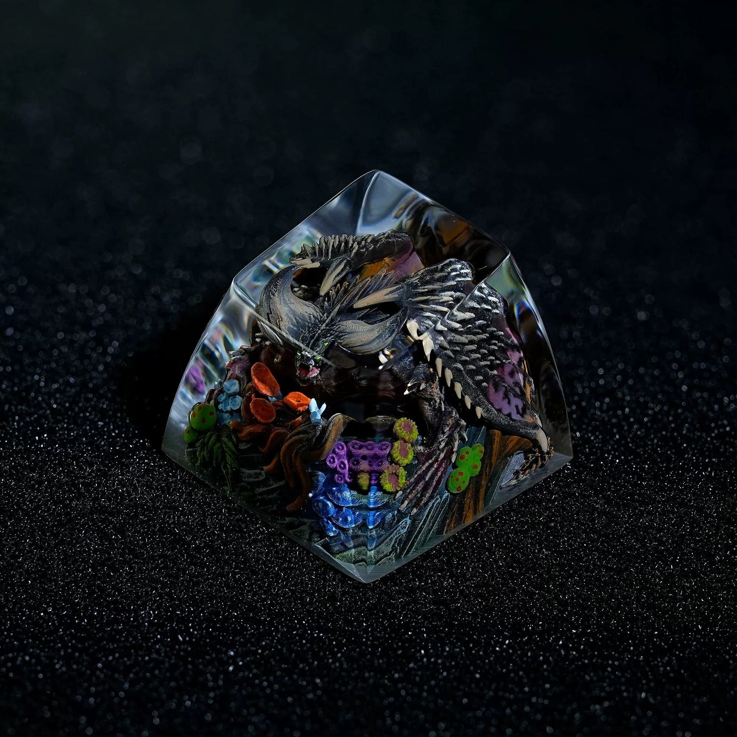 Monster Hunter, Nergigante, 1U crystal resin personalized keycaps, anime, gaming, cultural and creative peripheral products, mechanical keyboard decoration keycaps