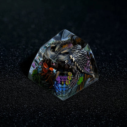 Monster Hunter, Nergigante, 1U crystal resin personalized keycaps, anime, gaming, cultural and creative peripheral products, mechanical keyboard decoration keycaps